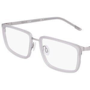NEW FLEXON E1138 044 Matte Grey/Silver Men Square Eyeglasses 56mm 18 150